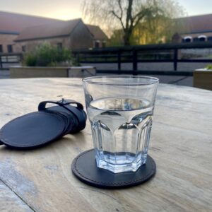 Dessous de verre en cuir - En Stock